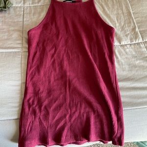 Tight fit high neck tank